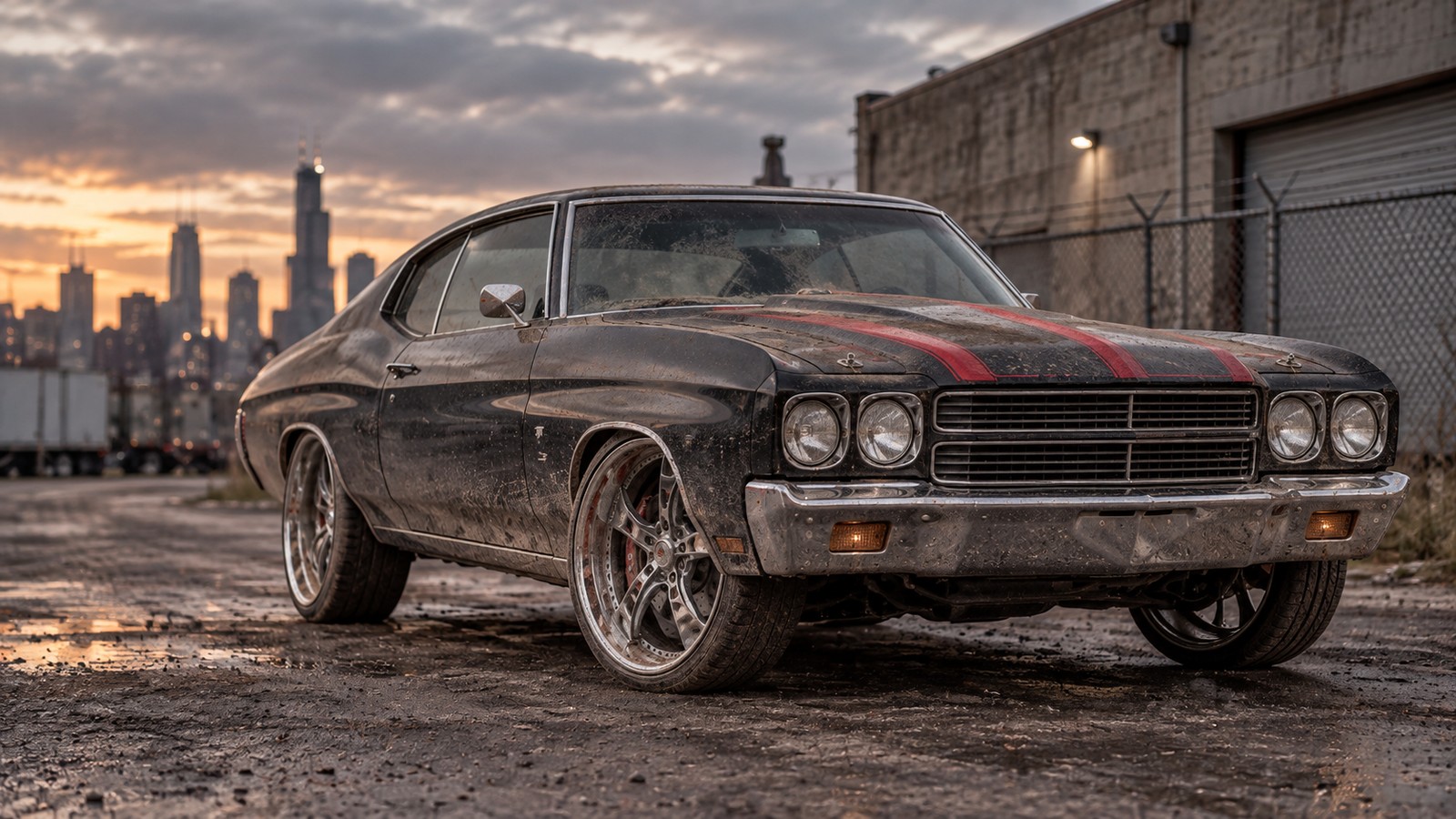 The same car before detailing with dirt and grime